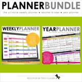 Teacher Planner & Year Planner - Teacher Binder BUNDLE - EDITABLE - Google +