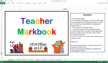 Preview of The Ultimate Teachers Markbook & Assessment Log