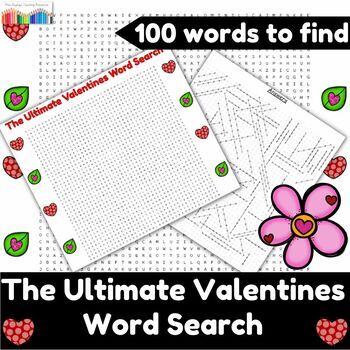 Preview of The Ultimate Valentines Day Word Search Puzzle Worksheet - 100 words to find!