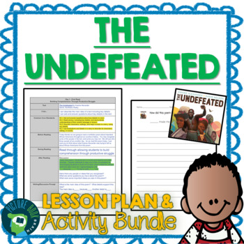 Preview of The Undefeated by Kwame Alexander Lesson Plan & Activities