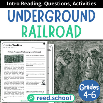 Preview of The Underground Railroad: Intro Reading & Activity Lesson for Grades 4-6