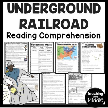 Preview of The Underground Railroad Reading Comprehension Worksheet Slavery Civil War