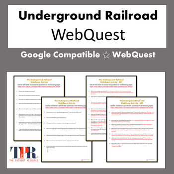 Preview of The Underground Railroad WebQuest Activity (Google Comp)