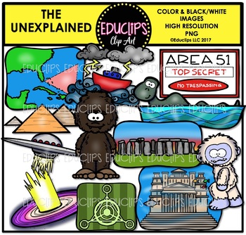 Preview of The Unexplained Clip Art Bundle {Educlips Clipart}