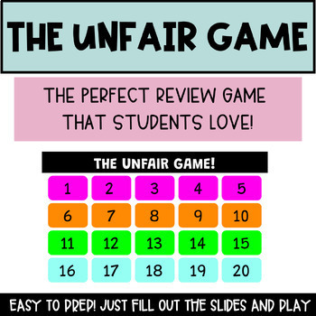 Preview of The Unfair Game (Completely Editable Template) GOOGLE SLIDES
