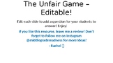 The Unfair Game - EDITABLE Academic Review Game!