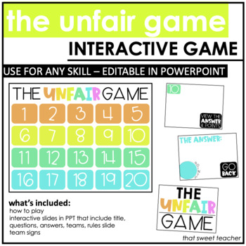 Preview of The Unfair Game | Editable Interactive PowerPoint | Use for ANY content!