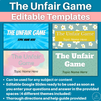 Preview of The Unfair Game | Editable Review Game | Unfair Game Template | Review Game