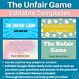 The Unfair Game | Editable Review Game | Unfair Game Templ