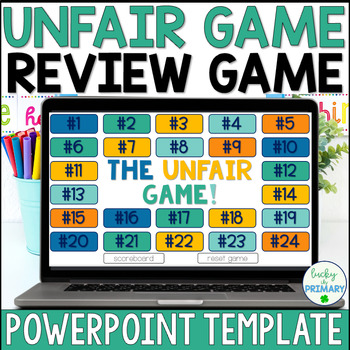 Preview of Unfair Game Review Game Template | Interactive Powerpoint | Test Prep