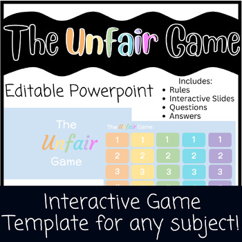 The Unfair Game Editable TEMPLATE (Google) Online Classroom by  TheEdtechWizard