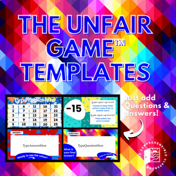 Preview of The Unfair Game editable review game TEMPLATE for any subject