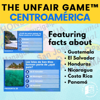 Preview of The Unfair Game in Spanish: Centroamérica Facts en español