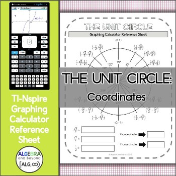 Preview of The Unit Circle - Coordinates | TI-Nspire Graphing Calculator Reference Sheet