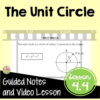 Preview of The Unit Circle Guided Notes with Video DISTANCE LEARNING