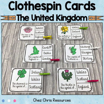 Preview of The United Kingdom Clothespin Clip Cards