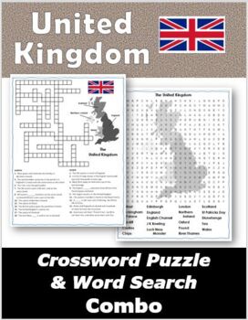 Preview of The United Kingdom Crossword Puzzle & Word Search Combo