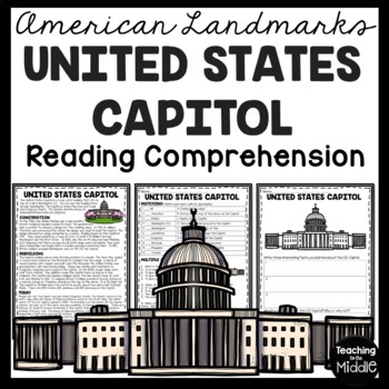 Preview of The United States Capitol in Washington, DC Reading Comprehension Worksheet