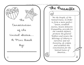 Preview of The United States Constitution Mini Book