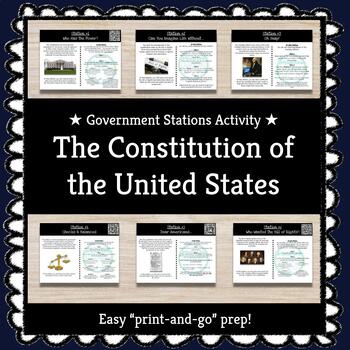 Preview of The United States Constitution Stations Activity ★ Print & Go Prep