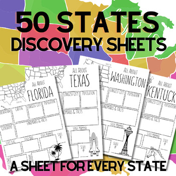 Preview of The United States Discovery Sheets Collection (A Guided Sheet for Each State)