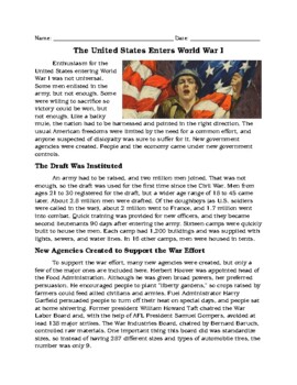 Preview of The United States Enters World War I
