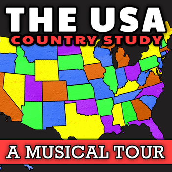 Preview of The United States Geography Song: Social Studies Activity with United States Map