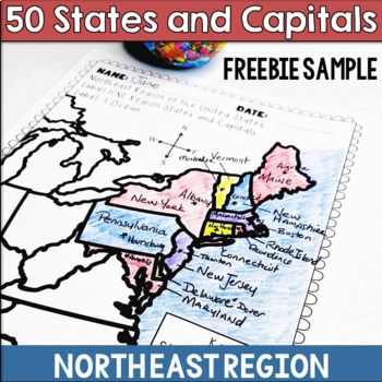 Preview of 50 States and Capitals Northeast Region Freebie Sample