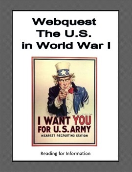 Preview of The United States in World War 1 Webquest- World History