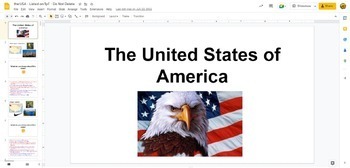 Preview of The United States of America (google slides)