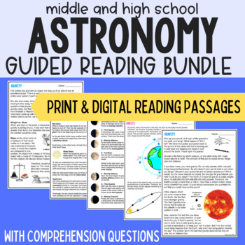 Preview of The Universe & Space Science Reading Comprehension Bundle
