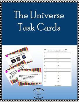 Preview of The Universe Task Cards includes student record sheet and answers