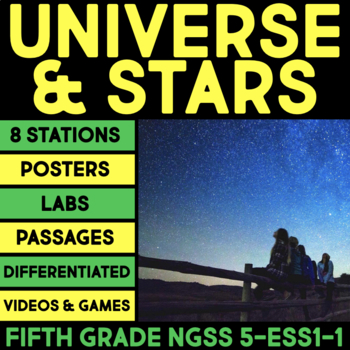 Preview of The Universe and Stars Stations - 5th Grade Science Curriculum 5-ESS1-1 Centers