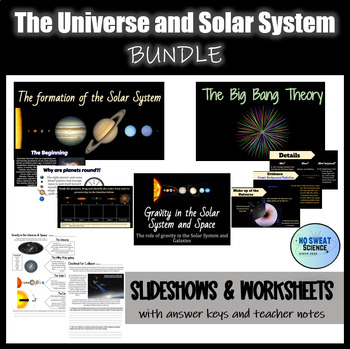 Preview of The Universe and the Solar System Astronomy Slideshow and Worksheets Bundle
