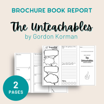 Preview of The Unteachables Book Report Brochure, PDF + Easel Activity, 2 Pages Total