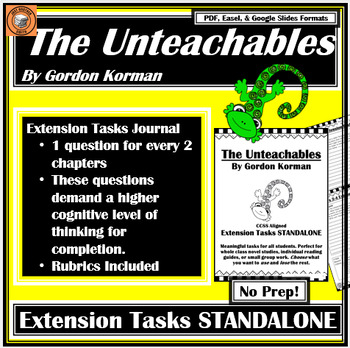 Preview of The Unteachables | EXTENSION TASKS |Discussion Questions for Enrichment | Korman