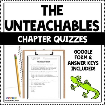 Preview of The Unteachables (Gordon Korman) Quiz Pack  - PDF & Google Forms