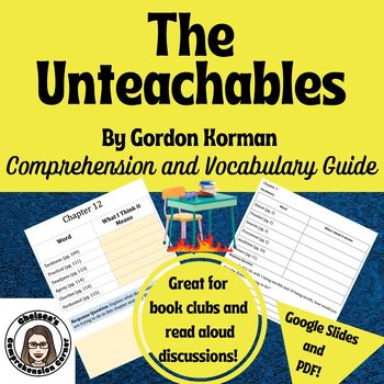 Preview of The Unteachables Comprehension Questions and Vocabulary Guide (Google and PDF)