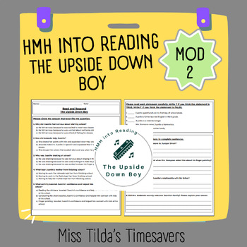 Preview of The Upside Down Boy - Grade 3 HMH into Reading