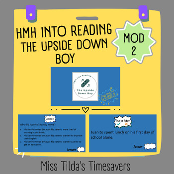Preview of The Upside Down Boy Quiz - Grade 3 HMH into Reading