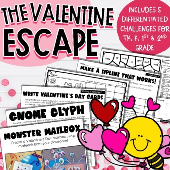 Preview of The Valentine Escape: Hands-on Escape Room Activity for TK, K, 1st & 2nd Grade