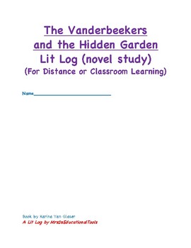 Preview of The Vanderbeekers and the Hidden Garden Lit Log (novel study) (For Distance or C