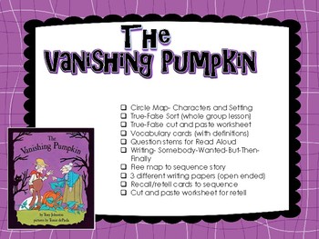 Preview of The Vanishing Pumpkin - lesson plan for 1-3 days