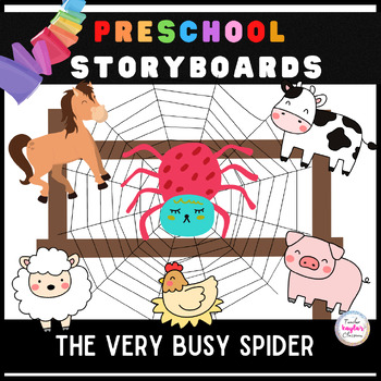 Preview of The Very Busy Spider Storyboard - Preschool Story Retelling Activities