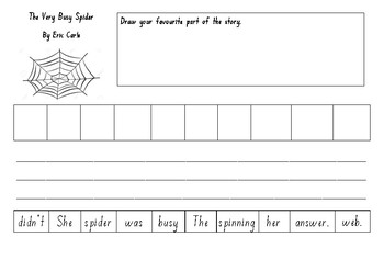 Preview of The Very Busy Spider literacy activity