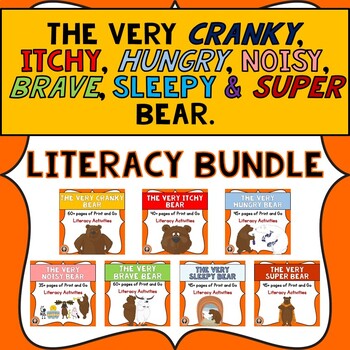 Preview of The Very Cranky Bear Series- Itchy, Hungry, Brave, Sleepy & Super Bear Bundle