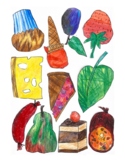 The Very Hungry Caterpillar Food Drawings