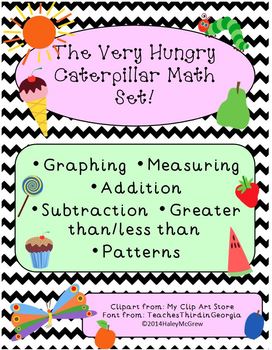Preview of The Very Hungry Caterpillar Graphing & Pattern Math Activity Set