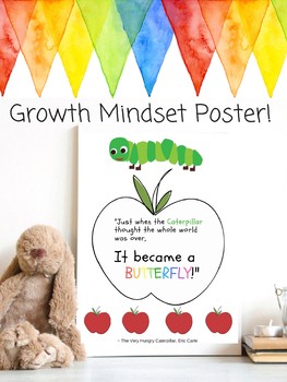 Preview of The Very Hungry Caterpillar  Growth Mindset Classroom Decor Theme Eric Carle
