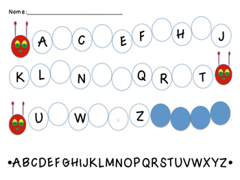 caterpillar missing letter alphabet activities by leigh